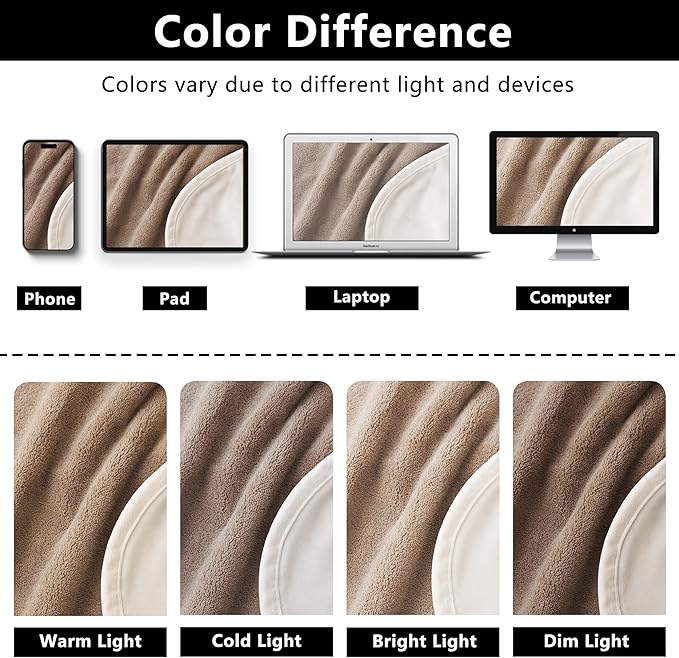 Waterproof Blanket for Bed King Size, Leak Proof Dog Couch Blankets Reversible, Pet Throw Sofa Furniture Protector Machine Washable-82 x108,Beige+Khaki