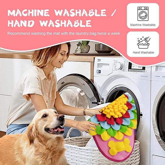 Snuffle Mat for Dogs Pet Treats Feeding for Small Medium Breed Dogs Non-Slip Interactive Dog Puzzle Toys Encourages Natural Foraging Skills