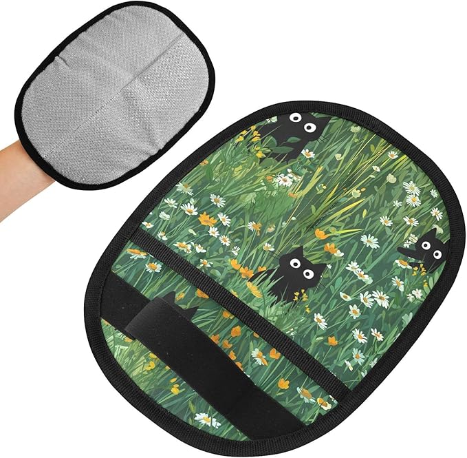 Pet Grooming Gloves Reusable Dog & Cat Hair Remover for Furniture, Car Interiors Multi-Surface Deshedding Tool for Carpets, Bedding & Home Cleaning