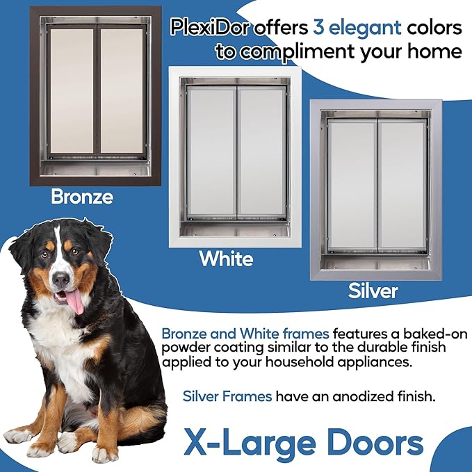 Plexidor Performance Pet Doors for Cats and Dogs - Wall Mount Pet Door with Lock and Key - Energy Efficient - White