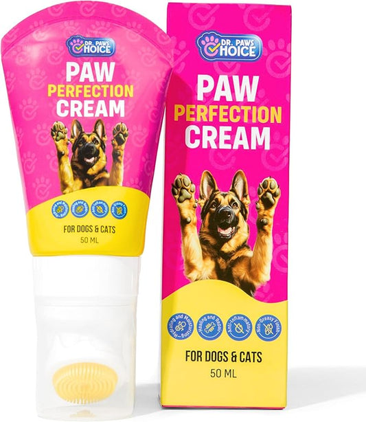 Dr. Paws Dog Paw Protector Balm Perfection Cream - Mess Free, Hydrating, Moisturizing, Non-Greasy, Lick Safe Dog Paw Balm - Premium Animal Foot Moisturizer for Soft, Healthy Paws - 50ml