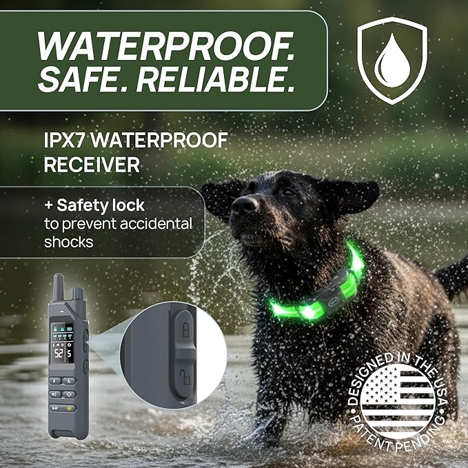 2-in-1 Dog Shock Collar with Remote & 360° LED Safety Lights – 4200FT Range Dog Training Collar, IPX8 Waterproof, 4 Training Modes, Rechargeable E-Collar for Small Medium & Large Dogs (10-120lbs)