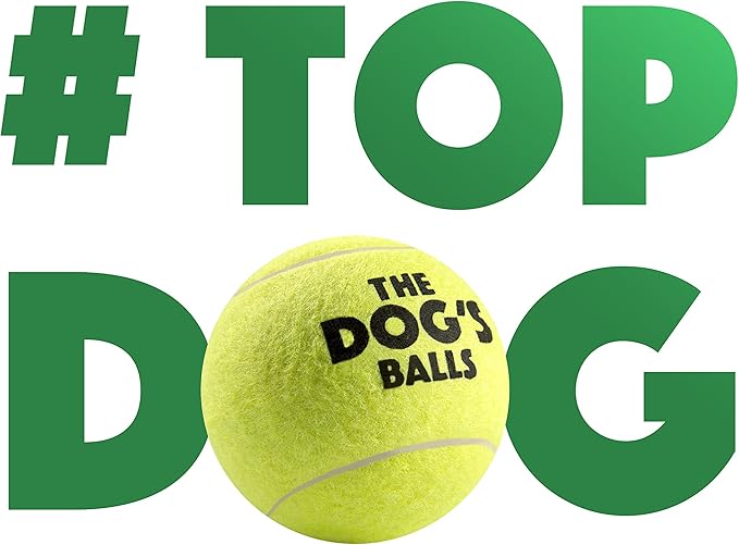 The Big Dog's Balls, Dog Tennis Balls, Yellow 3-Pack, Strong Toy for Agility Training, Puppy Training, Play, Exercise & Fetch 3 Inches Diameter