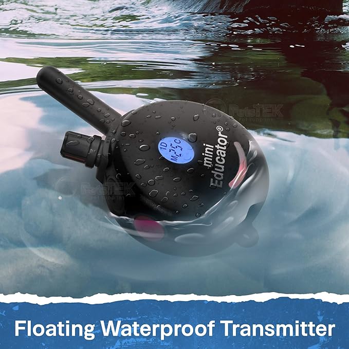 Educator ET-302 Black Mini E Collar for Dog Training with Remote - 1/2 Mile Range, Waterproof, 100 Blunt Stimulation Levels, Tone or Vibration Mode, Night Light for Small, Medium & Large Dogs (2 Dogs)