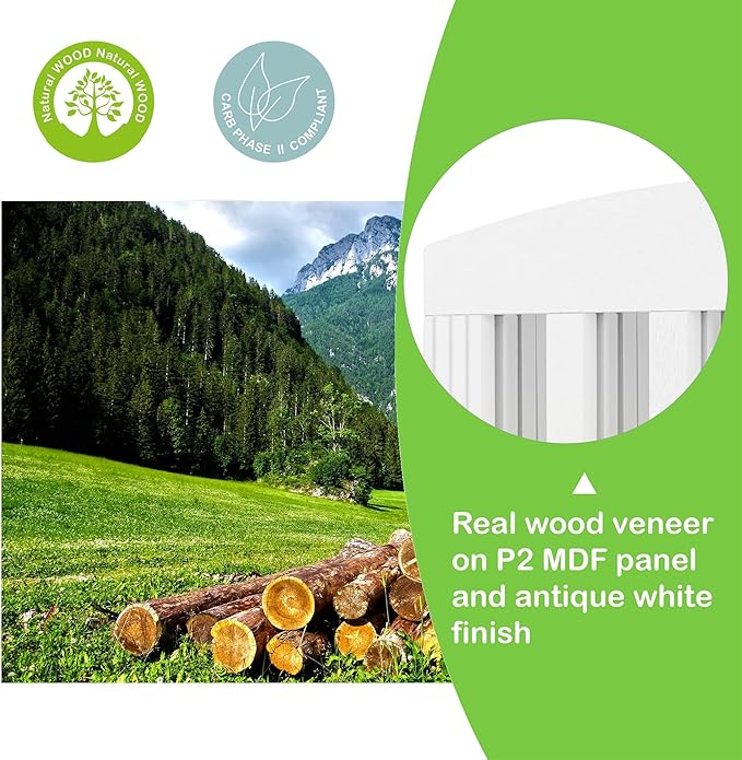 SPIRICH Dog Gate Indoor, Dog Gates for Doorways, Stairs, The House, Wooden Freestanding Foldable Pet Gate, Extra Wide Step Over Puppy Gate, 3 Panels, White