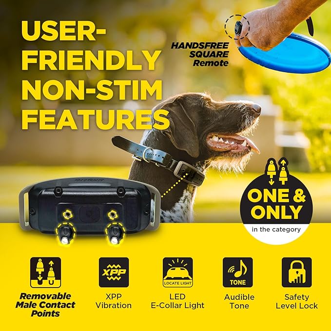 Dogtra 1900X Handsfree E-Collar for Dog Training - 3/4 Mile Range, for Dogs 45 lbs+, Waterproof, 100 Stimulation Levels, Vibration, Tone, Rechargeable - Hands-Free Remote for Dog Owners and Trainers