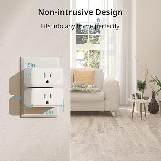 【2025 New】 SwitchBot Smart Plug Mini 15A(4 Pack), Energy Monitor, Smart Home WiFi(2.4GHz) & Bluetooth Outlet, Compatible with Alexa & Google Home, APP Remote Control & Timer Function, No Hub Required