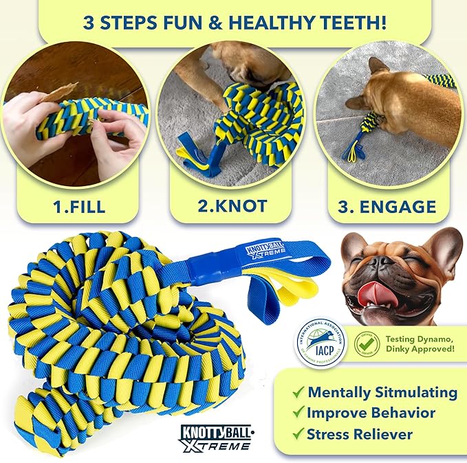 Race&Herd KnottyBall Xtreme Snuffle Ball, Interactive Dog Puzzle Toy for Dogs, Stimulating Dog Toys for Boredom, Treat Puzzle Toys for Dogs Enrichment, Snuffle Treat Dispensing Smart Dog Toys