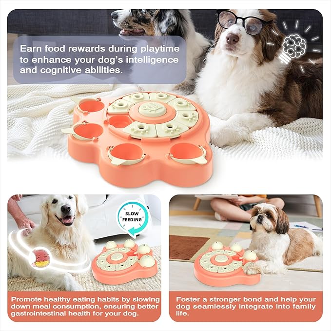 KADTC Beginner Dog Puzzle Toy for Small/Medium/Large Dogs Treat Puzzles Slow Feeder Interactive Enrichment Food Dispenser Puppy Mental Stimulation Brain Stimulating Toys Christmas & New Year Gift
