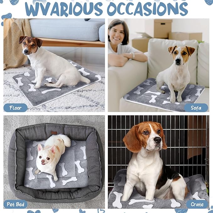 VitalCozy 2 Pack Self Warming Cat Mat Self Heating Pad Bed Reversible Machine Washable Reflects Body Heat Warm Thermal Pet Pad Crate Blanket for Feral and Indoor Cat (Grey,22'' X 18'',Bone)