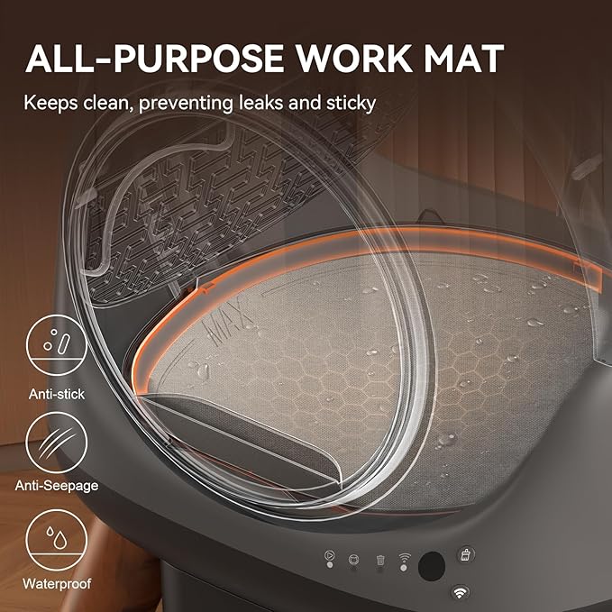 Self Cleaning Litter Box: Automatic Cat Litter Box for Cats, G1 Large Openning Robot with Odor-Control Dual Safety Protection, Includes Trash Bags and Mat