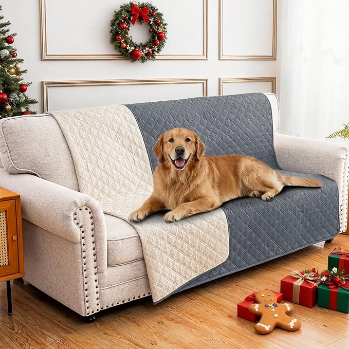 Waterproof Dog Bed Cover Pet Blanket, Soft Couch Cover for Dogs Washable, Non-Slip Dog Blanket Protect Furniture Couch Sofa Car for Puppy Large Dogs Cat (52x82 Inch, Dark Grey)