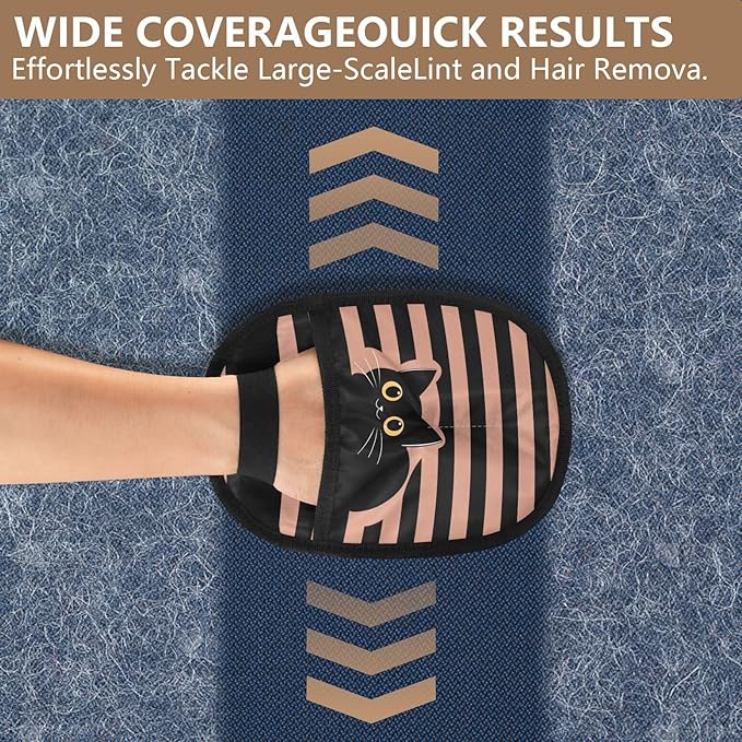 Pet Grooming Gloves Reusable Dog & Cat Hair Remover for Furniture, Car Interiors Multi-Surface Deshedding Tool for Carpets, Bedding & Home Cleaning