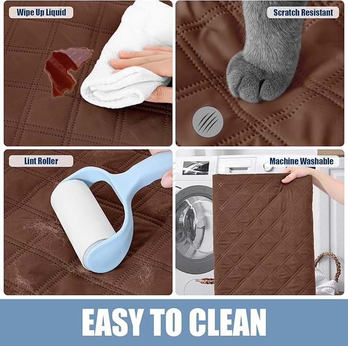 Smiry Waterproof Dog Bed Cover Pet Blanket, Soft Washable Dog Blanket for Furniture Bed Couch Sofa Reversible, Checkered (40"x70", Brown/Chocolate)