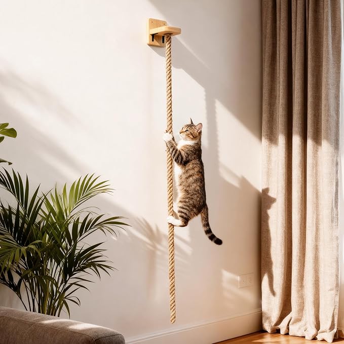 Cat Wall Shelves, Multi-Level Cat Climbing for Indoor Cats, DIY Wall-Mounted Cat Furniture Set with Toys for Play & Rest