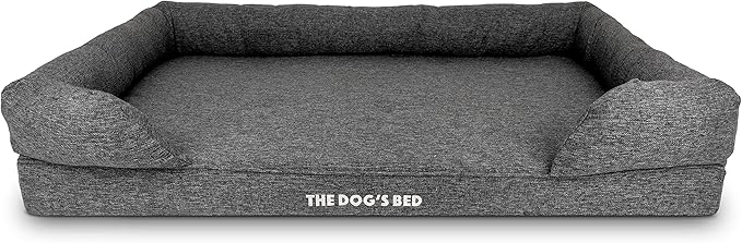 The Dog’s Bed, XXL Grey Fur Memory Foam, Pain Relief: Arthritis, Hip & Elbow Dysplasia, Post Surgery, Lameness, Supportive, Calming, Waterproof, Washable Cover, Veterinary Approved