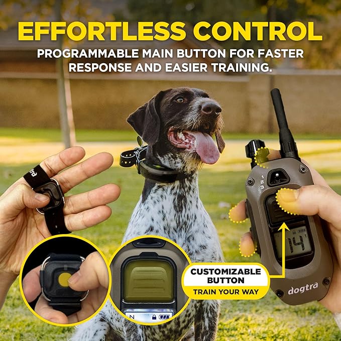 Dogtra 1900X Handsfree E-Collar for Dog Training - 3/4 Mile Range, for Dogs 45 lbs+, Waterproof, 100 Stimulation Levels, Vibration, Tone, Rechargeable - Hands-Free Remote for Dog Owners and Trainers