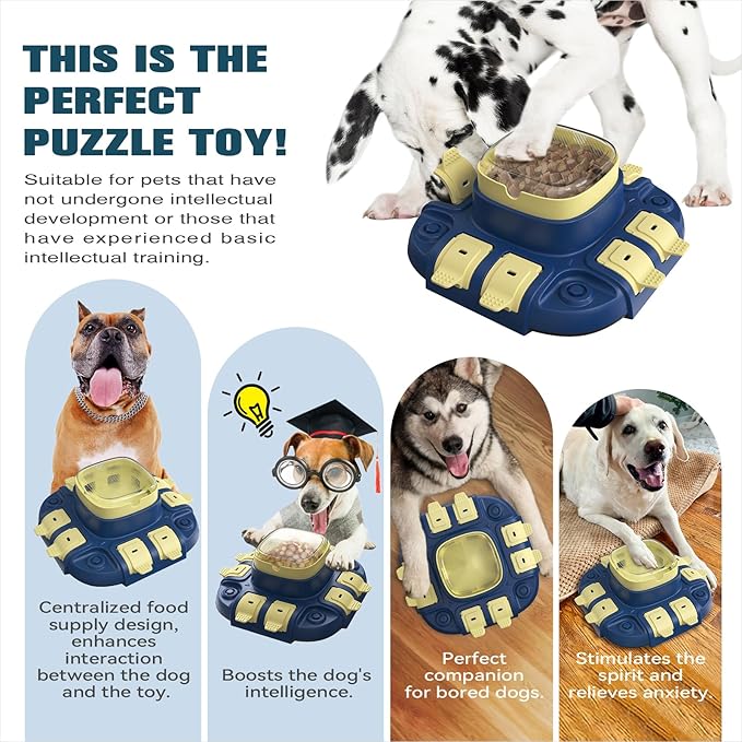 KADTC 2 Levels of Challenge - Dog Puzzle Toy for Small/Medium/Large Dogs Treat Puzzles Feeder Food Dispenser Slow Enrichment Feeding Puppy Mental Stimulation Toys Brain Games Christmas & New Year Gift