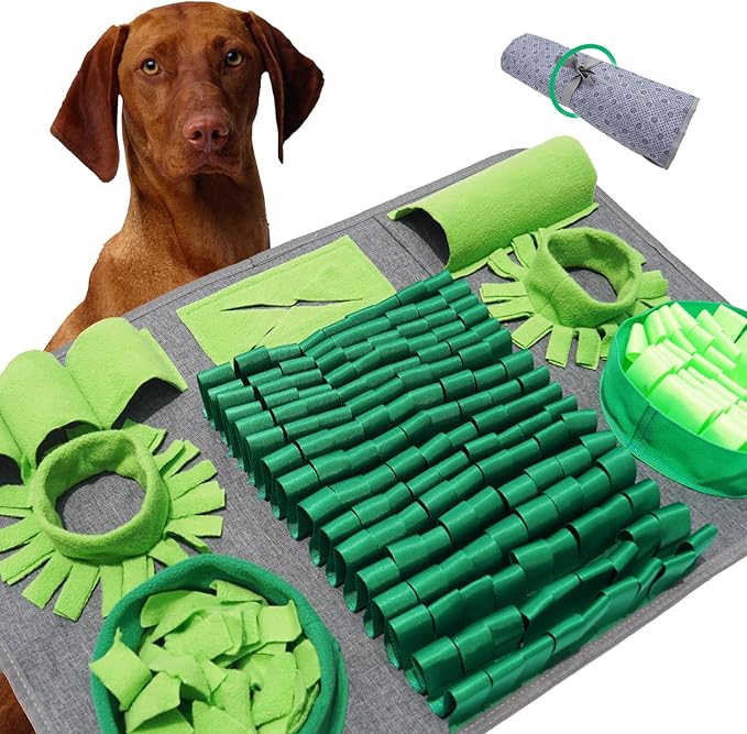 Snuffle Mat for Dogs, Pet Snuffle Mat for Small and Medium Dogs, Interactive Sniff Mat Feeding Mat for Puppies, Slow Feeder Dog Treat Mat for Training and Stress Relief