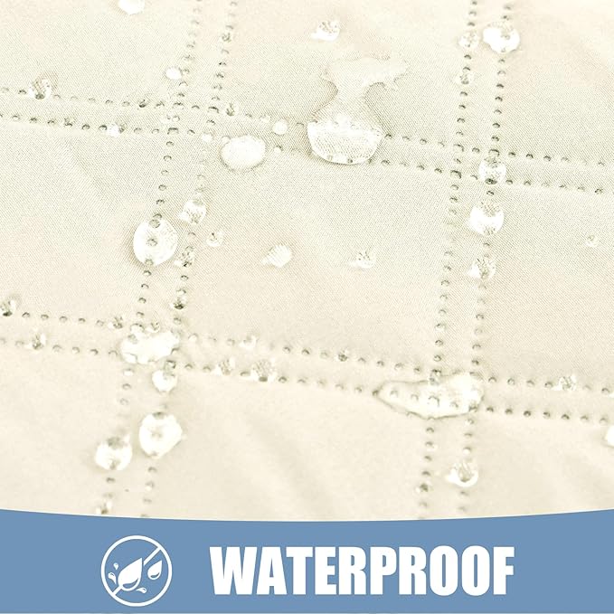 Smiry Waterproof Dog Bed Cover Pet Blanket, Soft Washable Dog Blanket for Furniture Bed Couch Sofa Reversible, Checkered (30"x53", Beige/Beige)