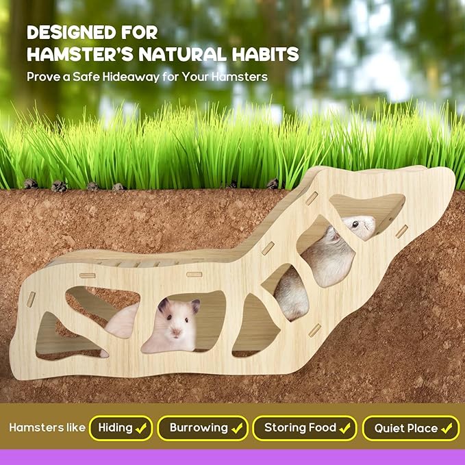 Hamster Hideout Climbing Ladder and Tunnel for Burying in Bedding or Connecting with Accessories