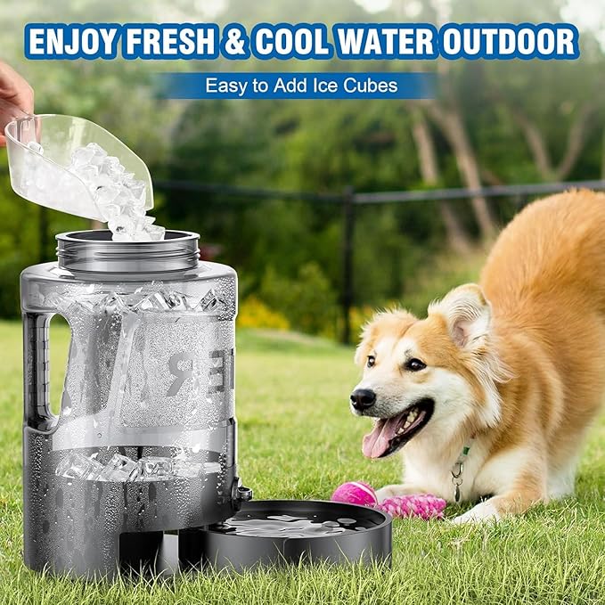 Dog Water Bottle Travel Bowl - 95oz Large Portable Dog Water Bowls Dispenser for Camping Essentials Hiking Traveling Beach Car Park Accessories, Leak Proof Pet Drinking Bottle Jug Bowls Dispenser