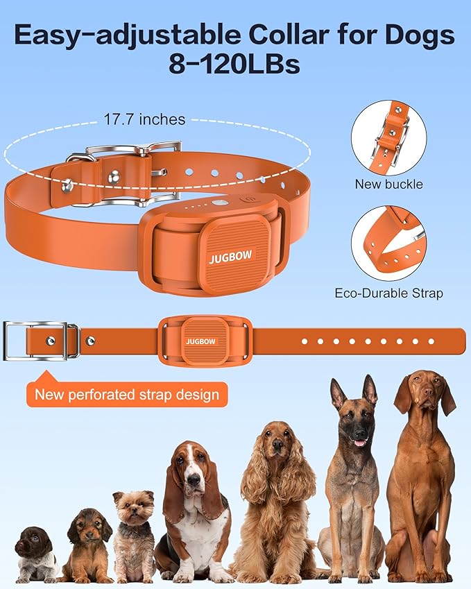 Jugbow Dog Training Collar 2 Dogs - 4200FT Dog Collars with Remote, LED Light E-Collar with Beep/Safe Static/Vibration Modes, IPX8 Waterproof Rechargeable E-Collars for Small Medium Large Dogs