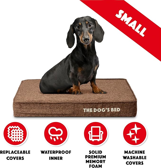 The Dog’s Bed Orthopedic Dog Bed Brown Linen Small, Veterinary Approved