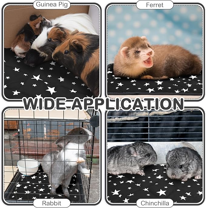 Namalu 4 Pack Self Warming Cat Bed Self Heating Cat Mat Star Pattern Soft Dog Crate Pad Thermal Pet Mat Anti Slip Kennel Dog Washable Warming Bed for Outdoor Indoor (18 x 24 Inch,Black)