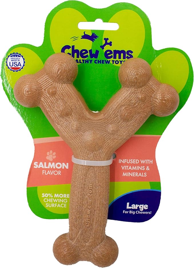 Chew'ems Durable Chewy Dog Toys | Long-Lasting & Flavorful Chew Dog Toys, Large Dog Breeds | Large Dogs, Salmon-Flavored