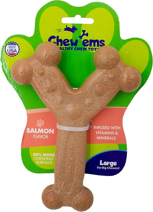 Chew'ems Durable Chewy Dog Toys | Long-Lasting & Flavorful Chew Dog Toys, Large Dog Breeds | Large Dogs, Salmon-Flavored