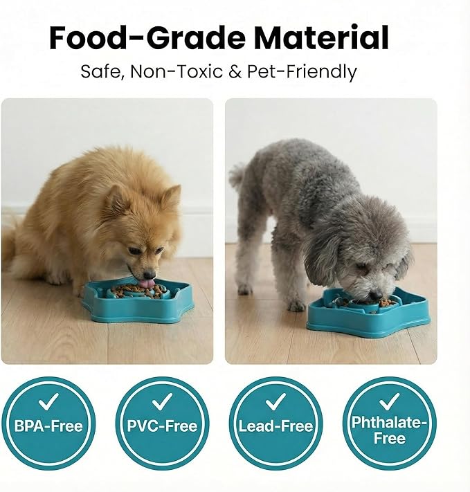 Pet Slow Feeder Bowl for Small Dogs, Puzzle Feeder for Petite Dogs, Anti-Choking, Slow Eating, 350ML Capacity, BPA-Free, Small Size