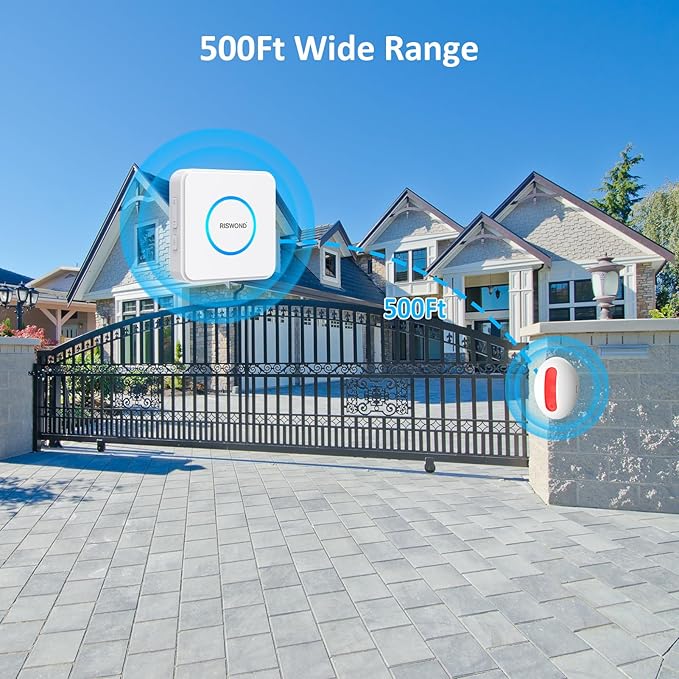 Motion Sensor Door Chime, Wireless Motion Detector Alarm Indoor, Business Entry Alert Bell with Buzzer, Doorbell for Home/Garage Door/Store, USB/Battery Powered,1 Receiver +3 Sensors