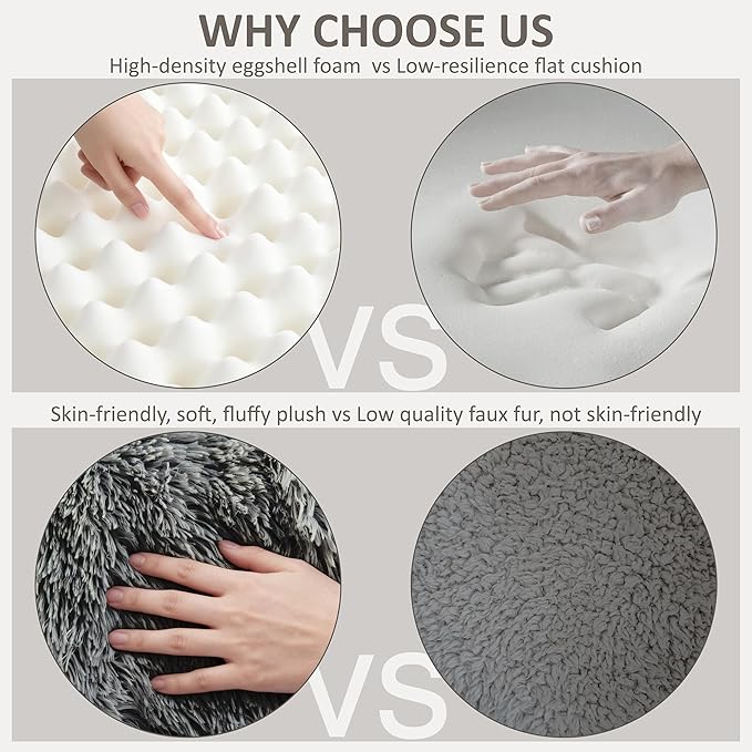 71" Human Dog Bed for Adult, Giant Orthopedic Memory Foam Dog Sofa Bed, Large Oversize Washable Faux Fur Pet Couch with Plump Pillow, Blanket, Strap - Dark Grey