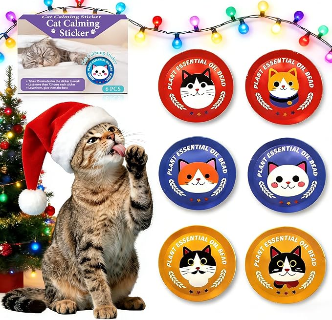 xcivi Pop Patch for Cat Calming Diffuser, Cat Anxiety Relief Stress Reduction, Cat Calming Pheromones Help Anxiety, Enhanced Calming, for Travel, Car & Home Use