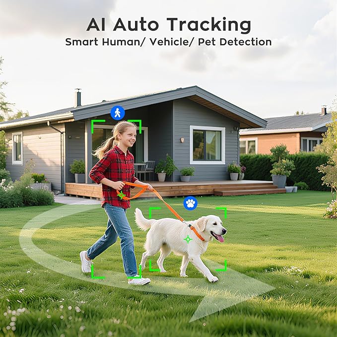 xmartO [4K AI Tracking Ceiling CAM] 4K 8MP UHD Metal Dome PTZ Wireless Security Camera with Automatic-Follow, 2-Way Audio and Night Vision (Add on to NVR or Use Standalone, DPK8034)