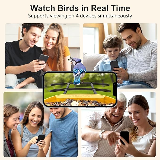 birdsnap® PAV- Smart Bird Feeder with Camera Solar Powered, 64GB Card & 2K HD Record Video Bird Camera Live with 5 DIY Add-ons, AI Identify Auto Capture, Ideal Gift for Birds Lover