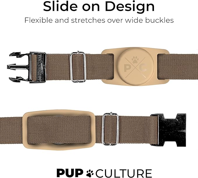 Pup Culture AirTag Dog Collar | Durable & Protective Dog AirTag Holder - Track Your Pet Using Apple AirTag Technology - Dog Collar AirTag Holder -for Dogs and Cats