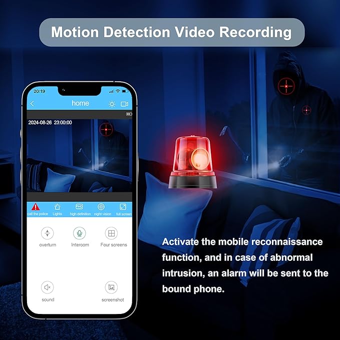 ZHENHAN Mini Security Camera, Nanny Cam for Home with Night Vision, WiFi Wireless Indoor Camera,Pet/Baby Monitor, Remote Viewing Motion Detection, Cloud & SD Card Storage, 24/7 Monitoring
