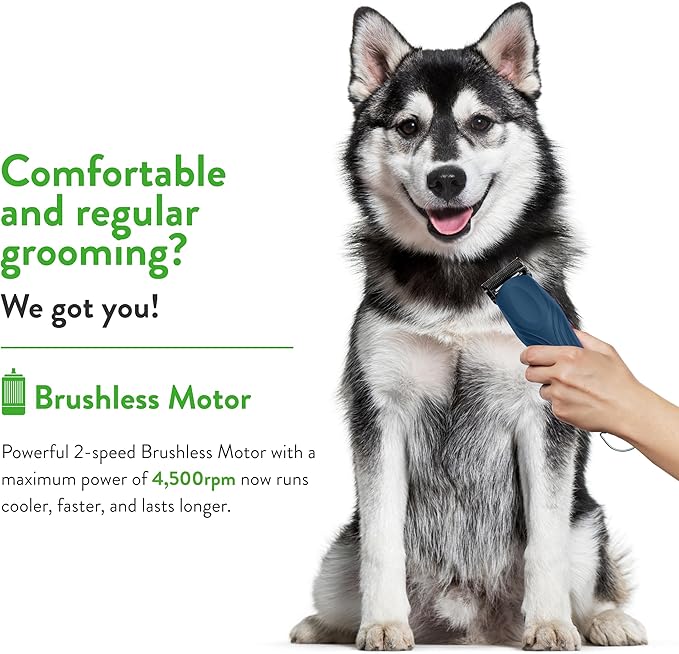 Wahl Professional Animal KMC+ 2-Speed Cordless Clipper (3027168) - Detachable Blade Pet & Dog Clipper Kit - Patented Ergonomic Housing Design - Navy