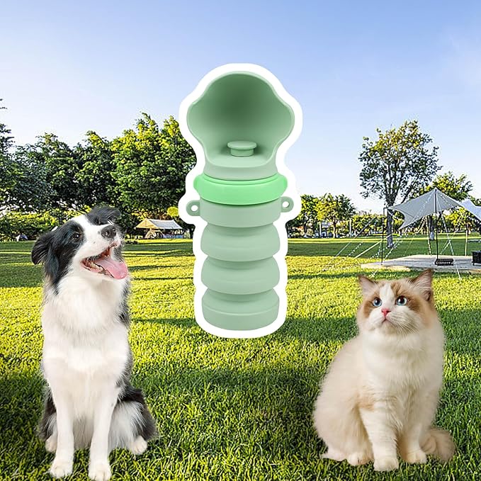 1. 400ml Leakproof Dog Water Bottle Portable Outdoor Travel Drinking Dispenser with Silicone Bowl for Pets Portable Pet Water Dispenser