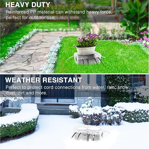 Flemoon Large Outdoor Electrical Box with Transparent Lid, IP54 Waterproof Box with Clear Cover, Weatherproof Extension Cord Cover for Photocell Light Sensor Timer, Power Strip, Outlet, Plug, Socket