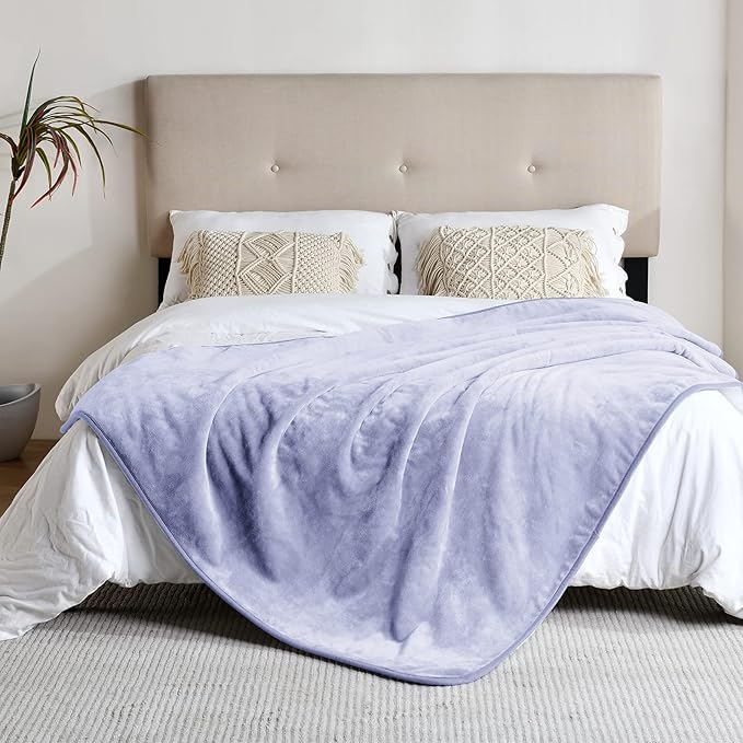 Waterproof Blanket for Bed Couch Sofa, Soft Liquid Pee Proof Pet Blanket for Dog Puppy Cat, Reversible Sherpa Fleece Furniture Protector (Lilac, 60x80 inches)