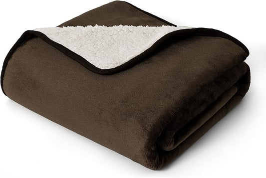 Bedsure Waterproof Dog Blankets for Small Dogs - Small Cat Blanket Washable for Couch Protection, Sherpa Fleece Puppy Blanket, Soft Plush Reversible Throw Furniture Protector, 25x35, Coffee Brown