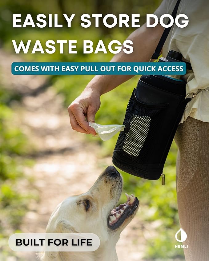 Dog Water Bottle, Insulated Dog Travel Water Bottle, Stainless Steel Pet Water Bottle Dispenser Portable Food and Water Bowl for Dogs with Carrying Case for Walking Dog Canteen Travel Kit