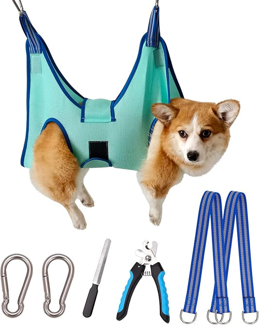 Dog Grooming Hammock,Medium - Large Hanging Harness Holder for Nail Clipping,Nail Trimming Hammock for Pet,Grooming Sling Hanger Restraint for Claw Care