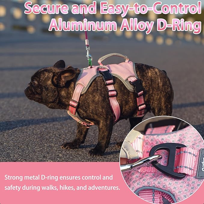 BELPRO Multi-Use Support Dog Harness, Escape Proof No Pull Reflective Adjustable Vest with Durable Handle, Dog Walking Harness for Big/Active Dogs (Pink, S)