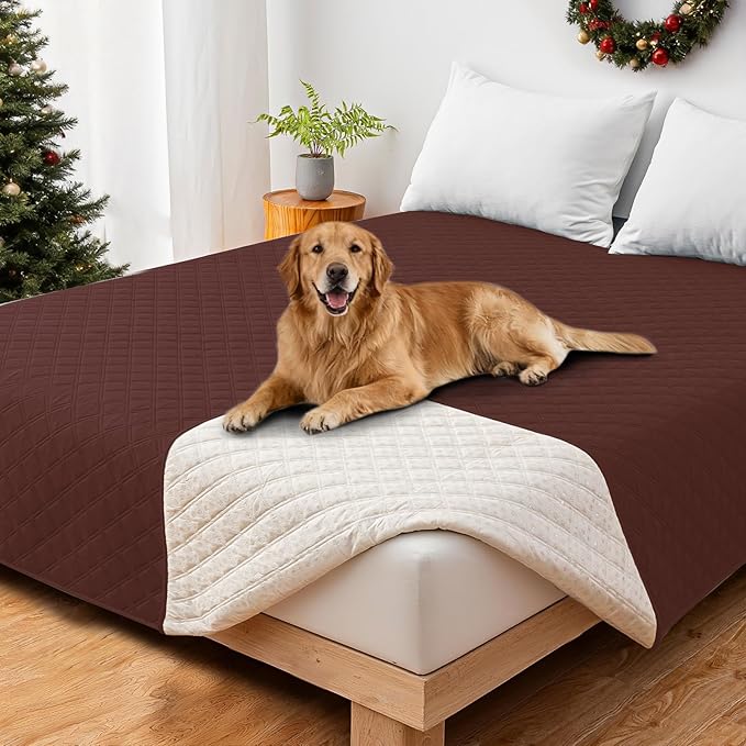 Waterproof Couch Covers for Pets, Waterproof Dog Bed Cover, Anti-Slip Soft Dog Blankets, Couch Cover for Dogs Washable, Pet Blanket for Puppy Large Dogs Cat (82x82 Inch, Coffee)