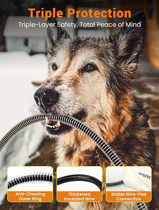 PETNF Outdoor Pet Heating Pad for Cats & Dogs, 100.4-107.6°F Auto Temp Control, Waterproof Fireproof, for Cat House/Dog Kennel/Carport, Fits Domestic & Stray Pets (Green 15.7"X27.6")