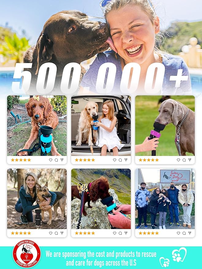 lesotc Dog Water Bottle, Portable Dog Water Dispenser, Leak Proof Dog Travel Water Bottle Pet Water Bottle for Outdoor Walking, Hiking, Travel, BPA-Free, Lightweight